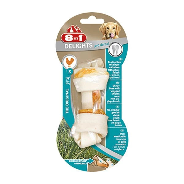 8IN1 DELİGHTS PRO DENTAL DİŞ SAĞLIĞI İÇİN KÖPEK ÖDÜL KEMİĞİ TAVUKLU S - 35 GR