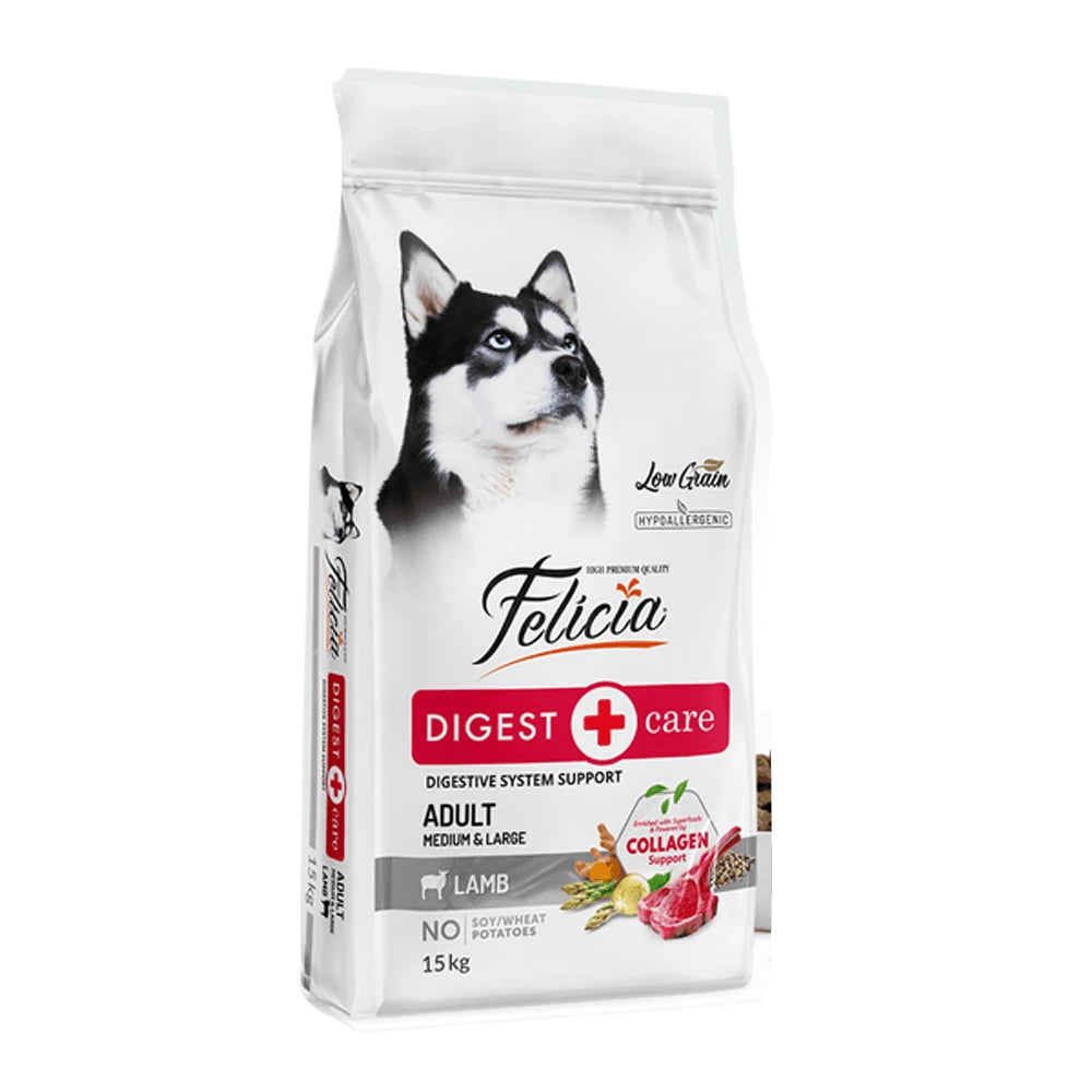 Felicia 3 Kg Kolajenli Kuzulu Az Tahıllı M/Large Yetişkin Köpek Maması Breed HypoAllergenic