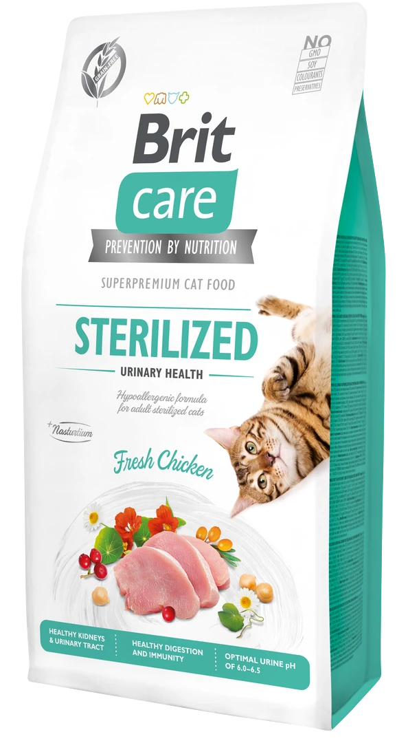 Brit Care İdrar Yolu Problemi Olan Kısırlaştırılmış Kediler İçin, Tahılsız, Hipoalerjenik, Taze Tavuk Etli Kuru Mama 7 kg