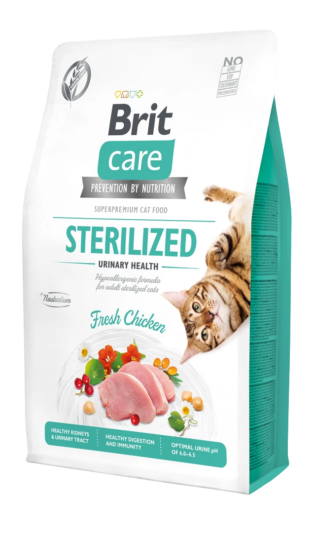 Brit Care İdrar Yolu Problemi Olan Kısırlaştırılmış Kediler İçin, Tahılsız, Hipoalerjenik, Taze Tavuk Etli Kuru Mama 2 kg