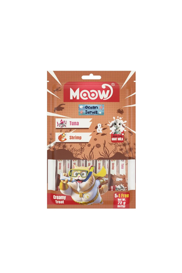 Moow Ton Balıklı Karidesli Keçi Sütlü Kedi Krema Ödülü 6x12g