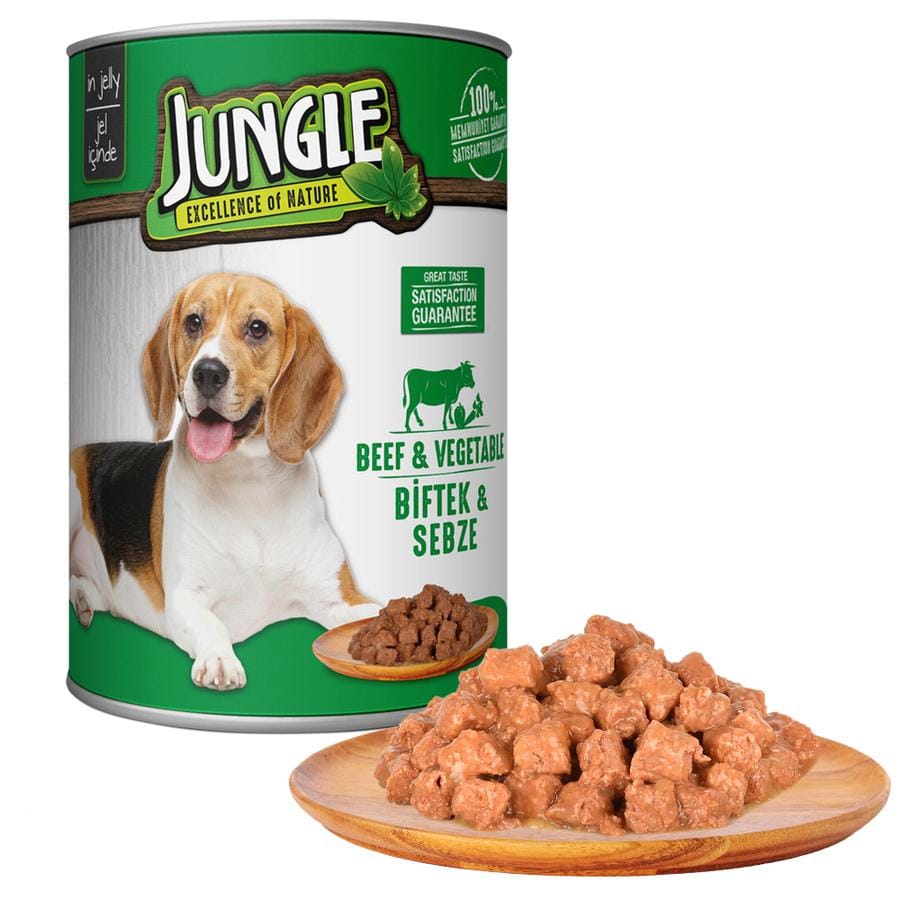 Jungle Köpek 415 gr Biftekli-Sebzeli Konserve