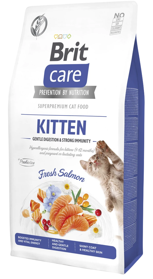 Brit Care Yavru Kediler İçin, Tahılsız, Hipoalerjenik, Taze Somonlu Kuru Mama 7 kg