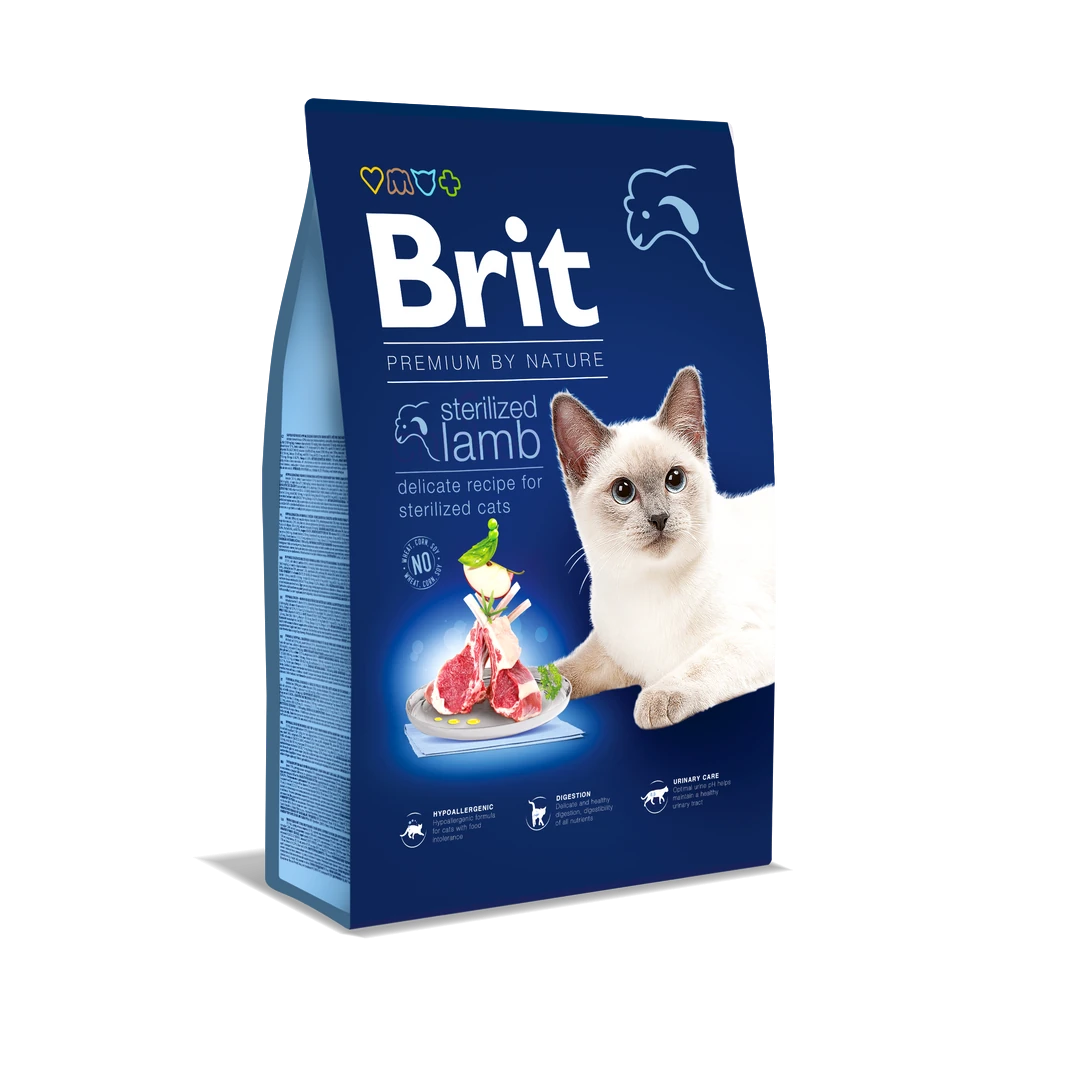 Brit Premium By Nature Kısırlaştırılmış Kediler İçin, Kuzu Etli Kuru Mama 8 kg