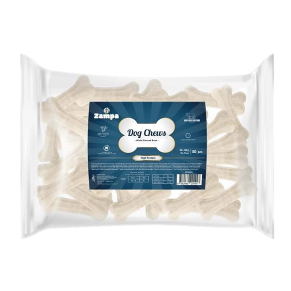Zampa Beyaz Press Kemik Köpek Ödülü 30-40 Gr 50 Li