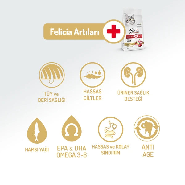 Felicia 2 Kg Kolajenli Kuzulu Az Tahıllı Yetişkin Kedi Maması