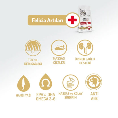 Felicia 2 Kg Kolajenli Kuzulu Az Tahıllı Yetişkin Kedi Maması