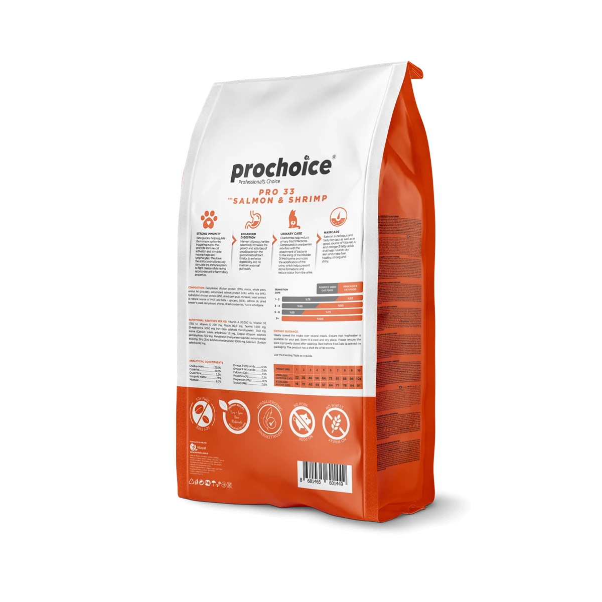 Prochoice Kısırlaştırılmış Kediler İçin, Hipoalerjenik, Somon Balıklı Ve Karidesli Kuru Mama 2 kg