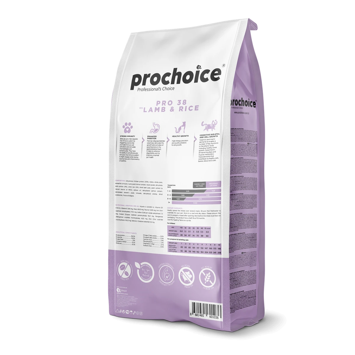 Prochoice Yavru Kediler İçin, Hipoalerjenik, Kuzu Etli Ve Pirinçli Kuru Mama 15 kg