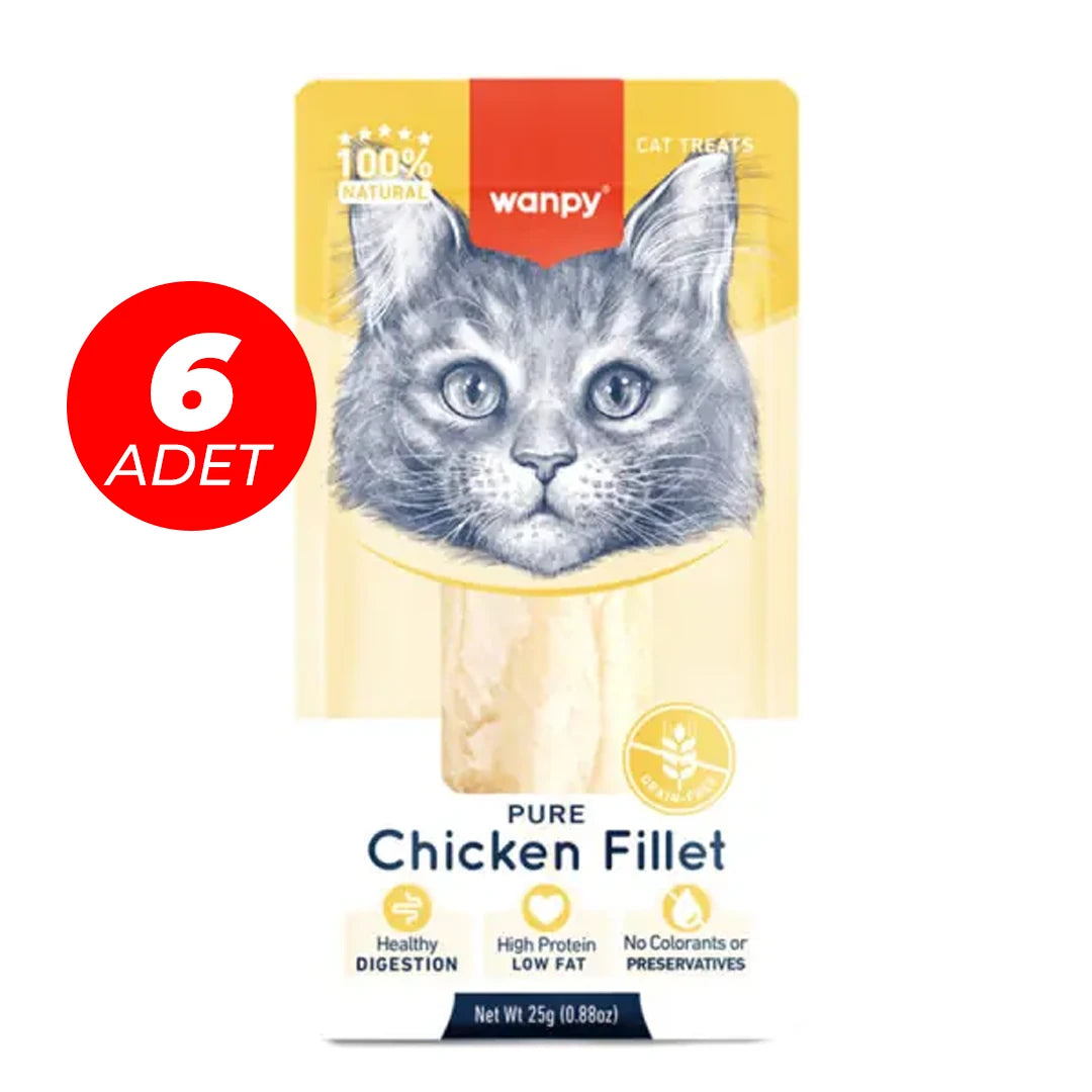 Wanpy Tavuk Fileto 25g Kedi Ödülü 6 Adet