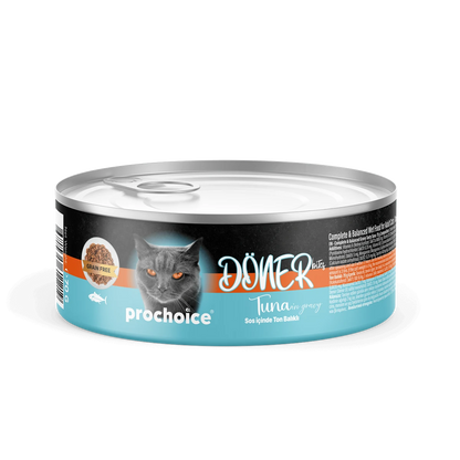 Prochoice Döner Tuna, Sos İçinde Ton Balıklı Tam & Dengeli Yetişkin Kedi Maması 70 gr