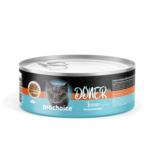 Prochoice Döner Tuna, Sos İçinde Ton Balıklı Tam & Dengeli Yetişkin Kedi Maması 70 gr