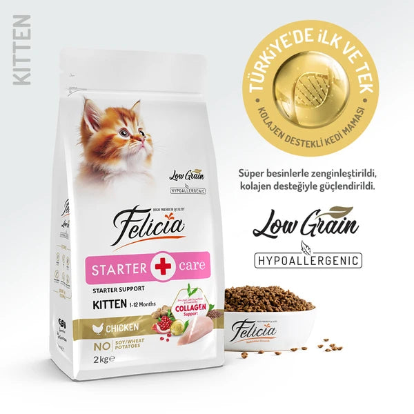 Felicia 2 Kg Kolajenli Tavuklu Az Tahıllı Yavru Kedi Maması HypoAllergenic