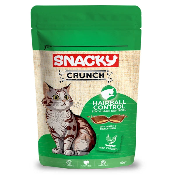 Snacky Kedi Crunch Ödül Hairball Cont.Tavuk