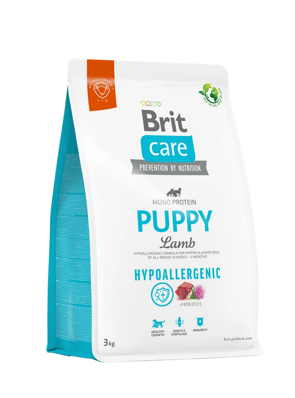 Brit Care Yavru Köpekler İçin Tek Proteinli, Hipoalerjenik, Kuzu Etli Kuru Mama 3 kg