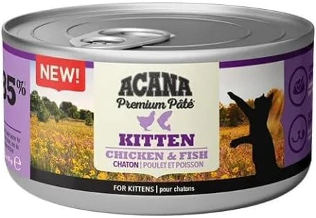 Acana Premium Pate (Ezme) Konserve Yaş Kedi Maması Tavuklu ve Balıklı Yavru Kedi, 85 gr