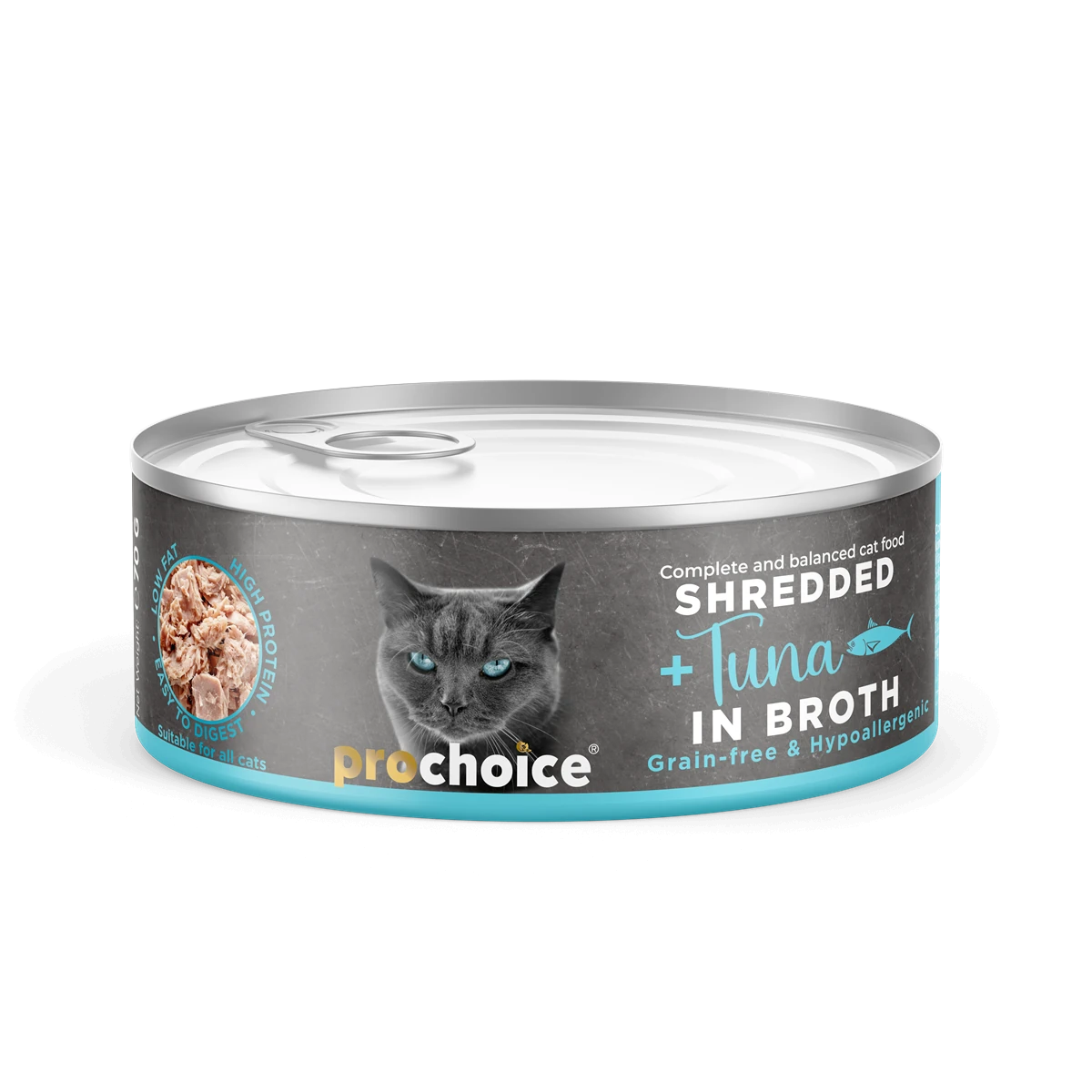 Prochoice Shredded, Tahılsız, Hipoalerjenik, Tiftiklenmiş Tuna Balıklı Yaş Kedi Maması 70 gr