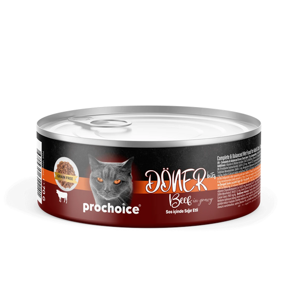 Prochoice Döner Beef, Sos İçinde Sığır Etli Tam & Dengeli Yetişkin Kedi Maması 70 gr