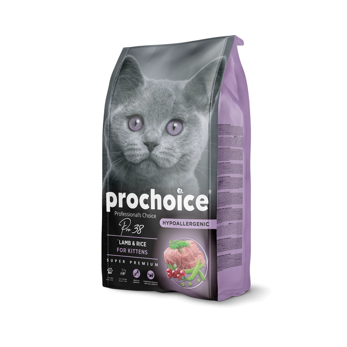 Prochoice Yavru Kediler İçin, Hipoalerjenik, Kuzu Etli Ve Pirinçli Kuru Mama 2 kg