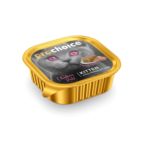 Prochoice Yavru Kediler İçin, Tahılsız, Tavuk Etli Ezme 100 gr