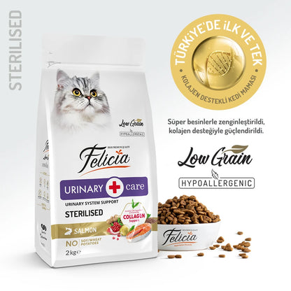 Felicia 2 Kg Kolajenli Somonlu Az Tahıllı Kısırlaştırılmış Kedi Maması HypoAllergenic