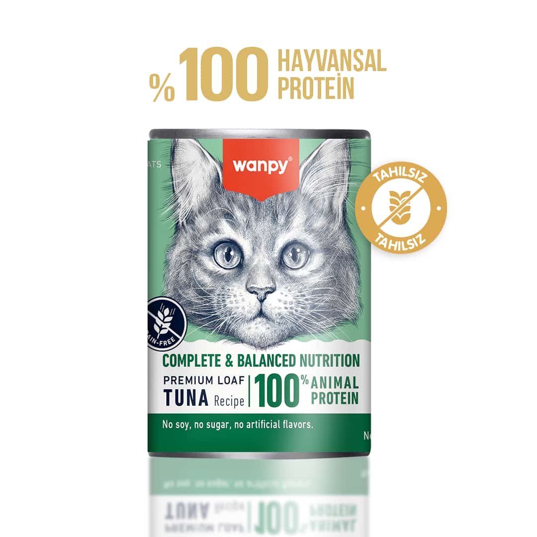 Wanpy Tahılsız Kedi %100 Gerçek Et 375 gr Ton Balıklı Konserve