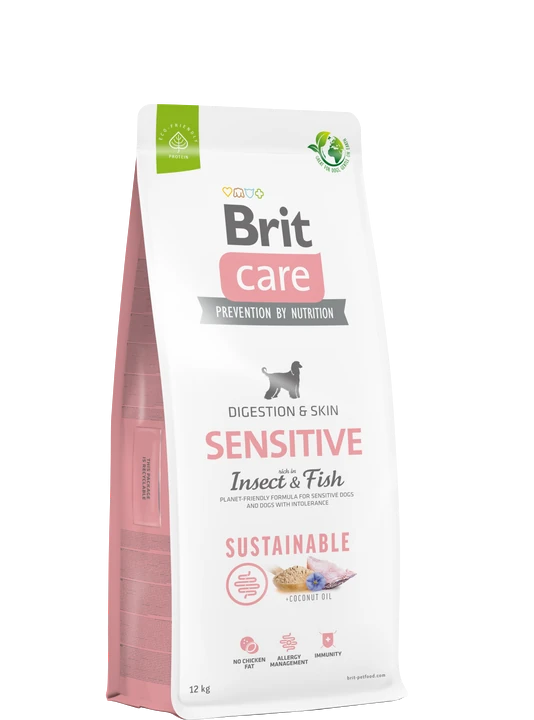 Brit Care Gıda İntoleransı Ve Deri Hassasiyet Problemi Olan Köpekler İçin, Larva Ve Balık Etli Kuru Mama 12 kg