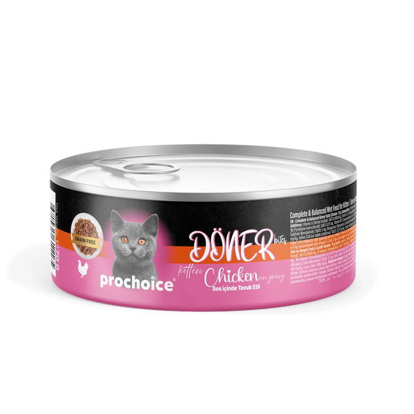 Prochoice Döner Chicken, Sos İçinde Tavuk Etli Tam & Dengeli Yavru Kedi Maması 70 gr