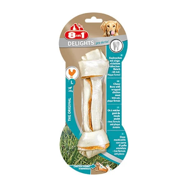 8IN1 DELİGHTS PRO DENTAL DİŞ SAĞLIĞI İÇİN KÖPEK ÖDÜL KEMİĞİ TAVUKLU LARGE