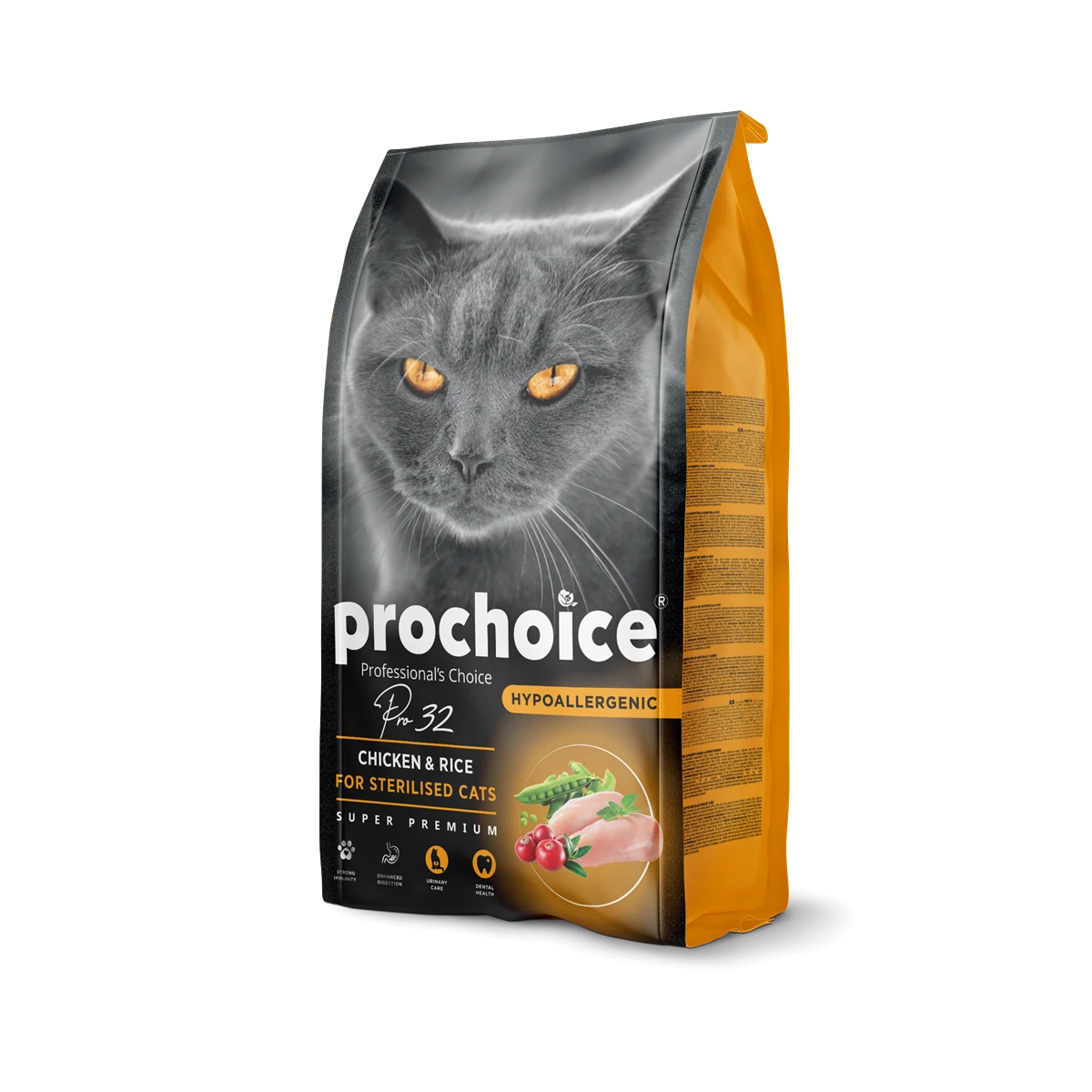 Prochoice Kısırlaştırılmış Kediler İçin, Hipoalerjenik, Tavuk Etli Ve Pirinçli Kuru Mama 2 kg