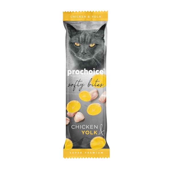 Prochoice Softy Bites Chicken & Yolk Kediler için Yumuşak Atıştırmalık 10 gr x 24 adet