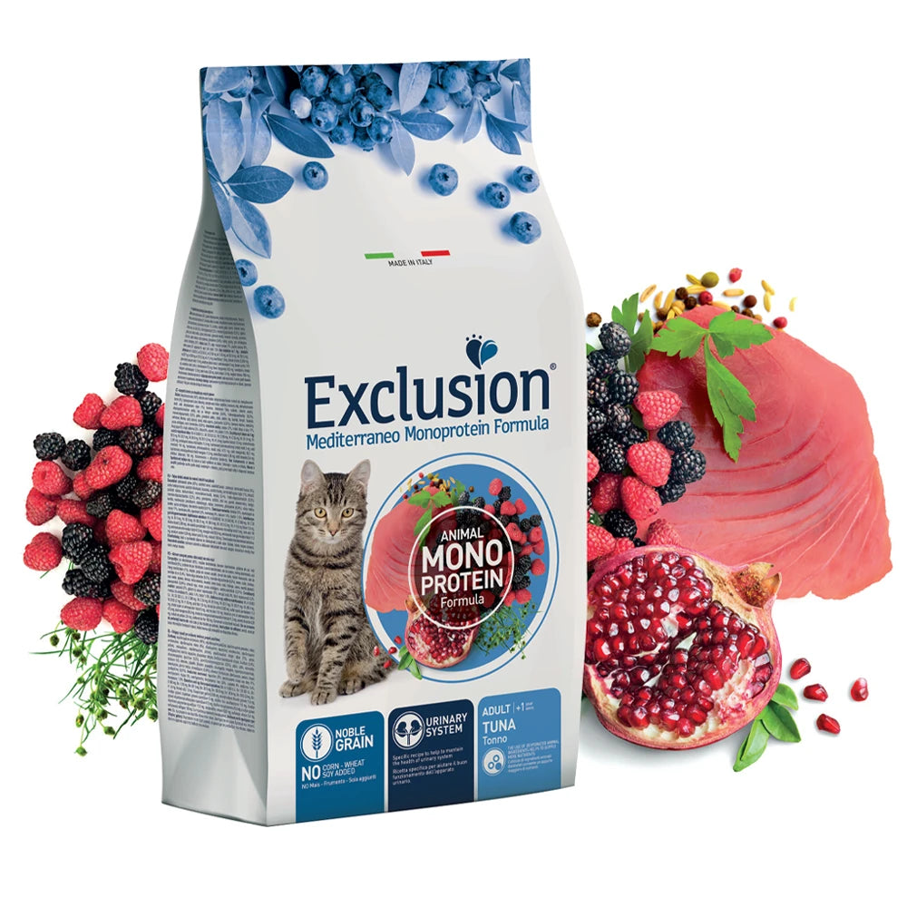Exclusion Monoprotein Ton Balıklı Narlı ve Yaban Mersinli Düşük Tahıllı Yetişkin Kedi Maması 1,5kg