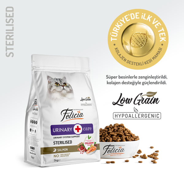 Felicia 5 Kg Kolajenli Somonlu Az Tahıllı Kısırlaştırılmış Kedi Maması