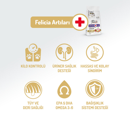 Felicia 5 Kg Kolajenli Somonlu Az Tahıllı Kısırlaştırılmış Kedi Maması