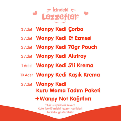 Wanpy Kalp Temalı Kedi Kutu Seti