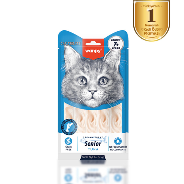 Wanpy Ton Balıklı – 7+ Yaş Kedi Krema Ödülü 5×14 g