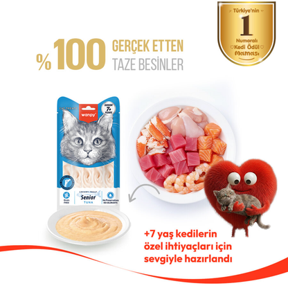 Wanpy Ton Balıklı – 7+ Yaş Kedi Krema Ödülü 5×14 g