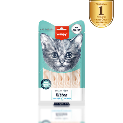 Wanpy Tavuklu & Morinalı  – Yavru Kedi Krema Ödülü 5×14 g