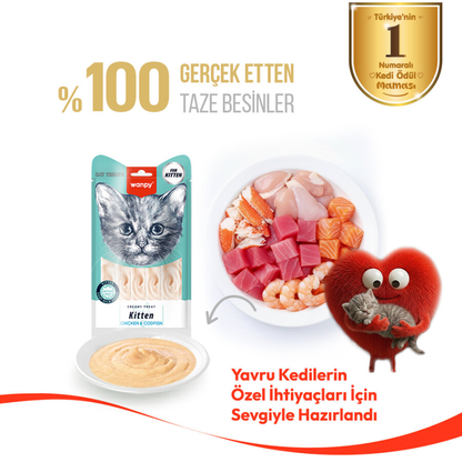 Wanpy Tavuklu & Morinalı  – Yavru Kedi Krema Ödülü 5×14 g