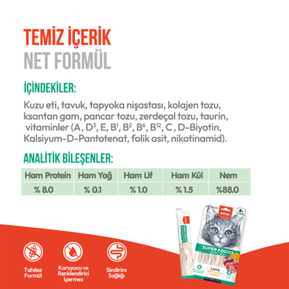 Wanpy Superfood Kuzulu, Pancar & Zerdeçallı  – Krema Kedi Ödülü 5×14 g