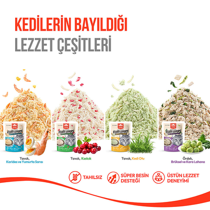 Wanpy Dondurularak Kurutulmuş Fluffy Toppers – Ördek, Brüksel ve Kara Lahana - 30g