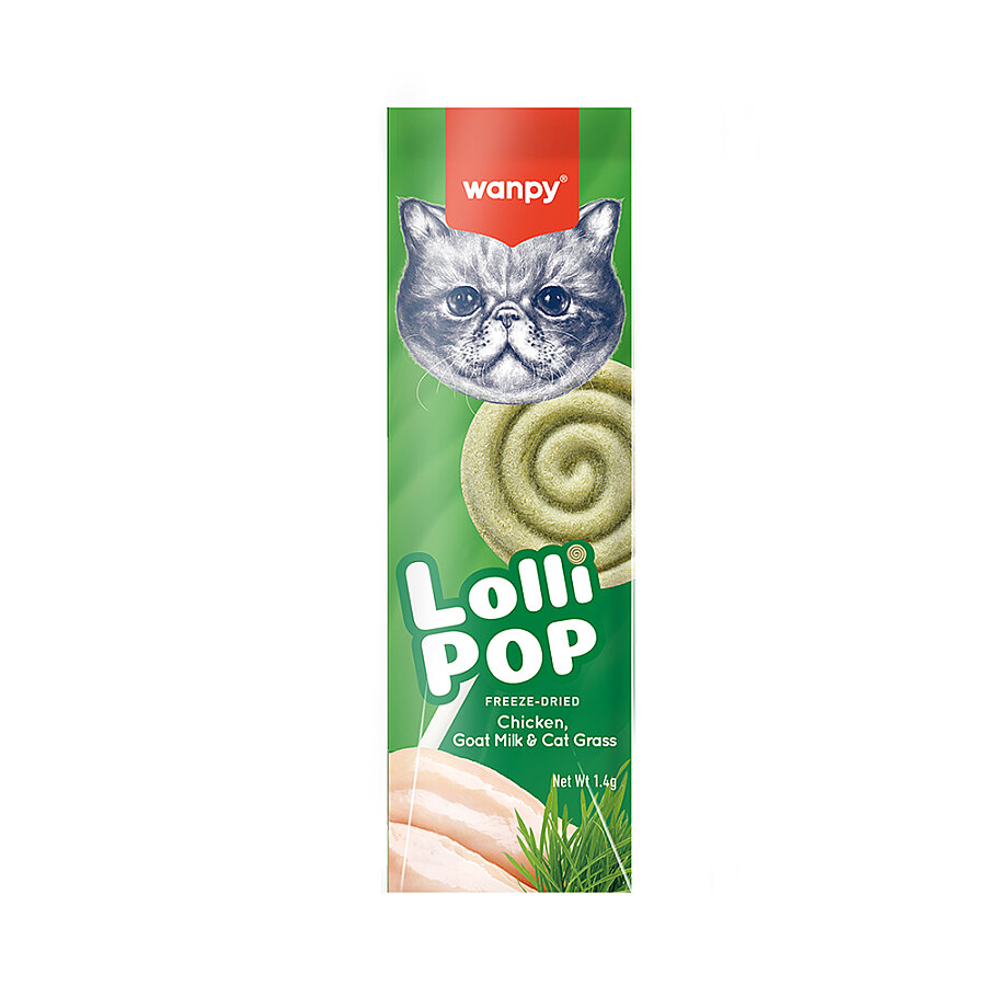 Wanpy Kediler İçin Dondurularak Kurutulmuş Swirlpop – Kedi Otu - 1.4 g (10 Adet)