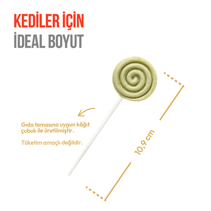 Wanpy Kediler İçin Dondurularak Kurutulmuş Swirlpop – Kedi Otu - 1.4 g (10 Adet)