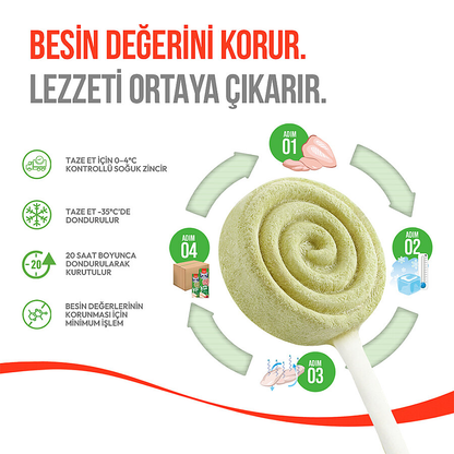 Wanpy Kediler İçin Dondurularak Kurutulmuş Swirlpop – Kedi Otu - 1.4 g (10 Adet)