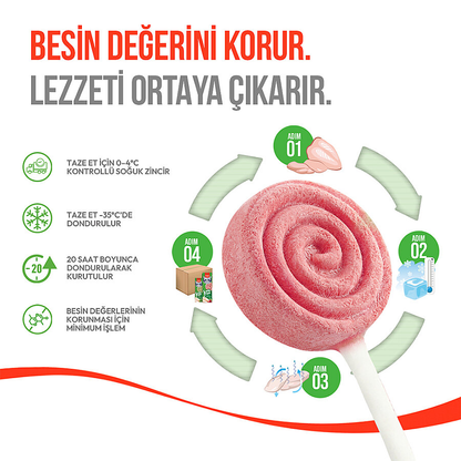Wanpy Kediler İçin Dondurularak Kurutulmuş Swirlpop – Kızılcık - 1.4 g