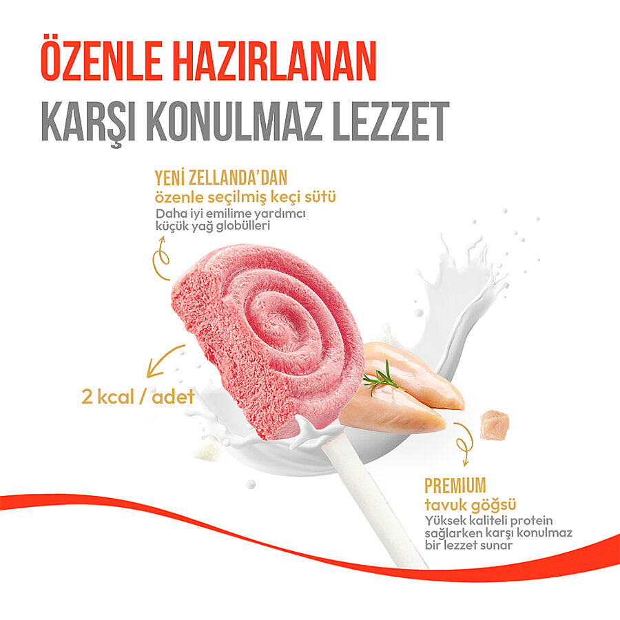 Wanpy Kediler İçin Dondurularak Kurutulmuş Swirlpop – Kızılcık - 1.4 g