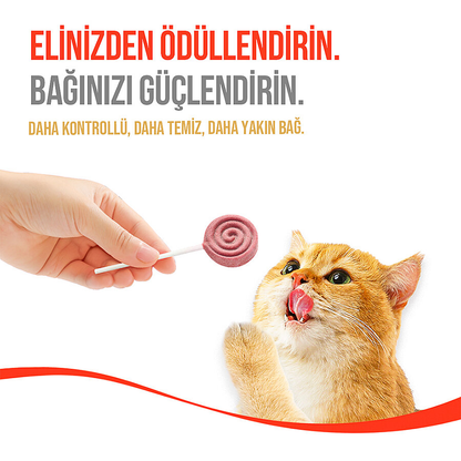 Wanpy Kediler İçin Dondurularak Kurutulmuş Swirlpop – Kızılcık - 1.4 g
