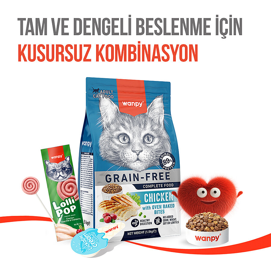 Wanpy Kediler İçin Dondurularak Kurutulmuş Swirlpop – Kızılcık - 1.4 g